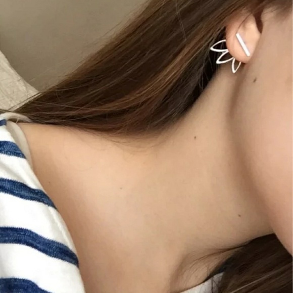 Lotus Flower Stud Earrings - Minimalist Jewelry - Picture 4 of 6